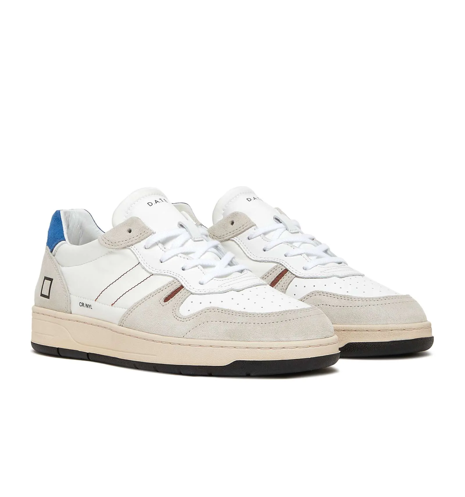 D.A.T.E. uomo COURT 2.0 NYLON WHITE-BLUETTE scarpa sneakers bianco