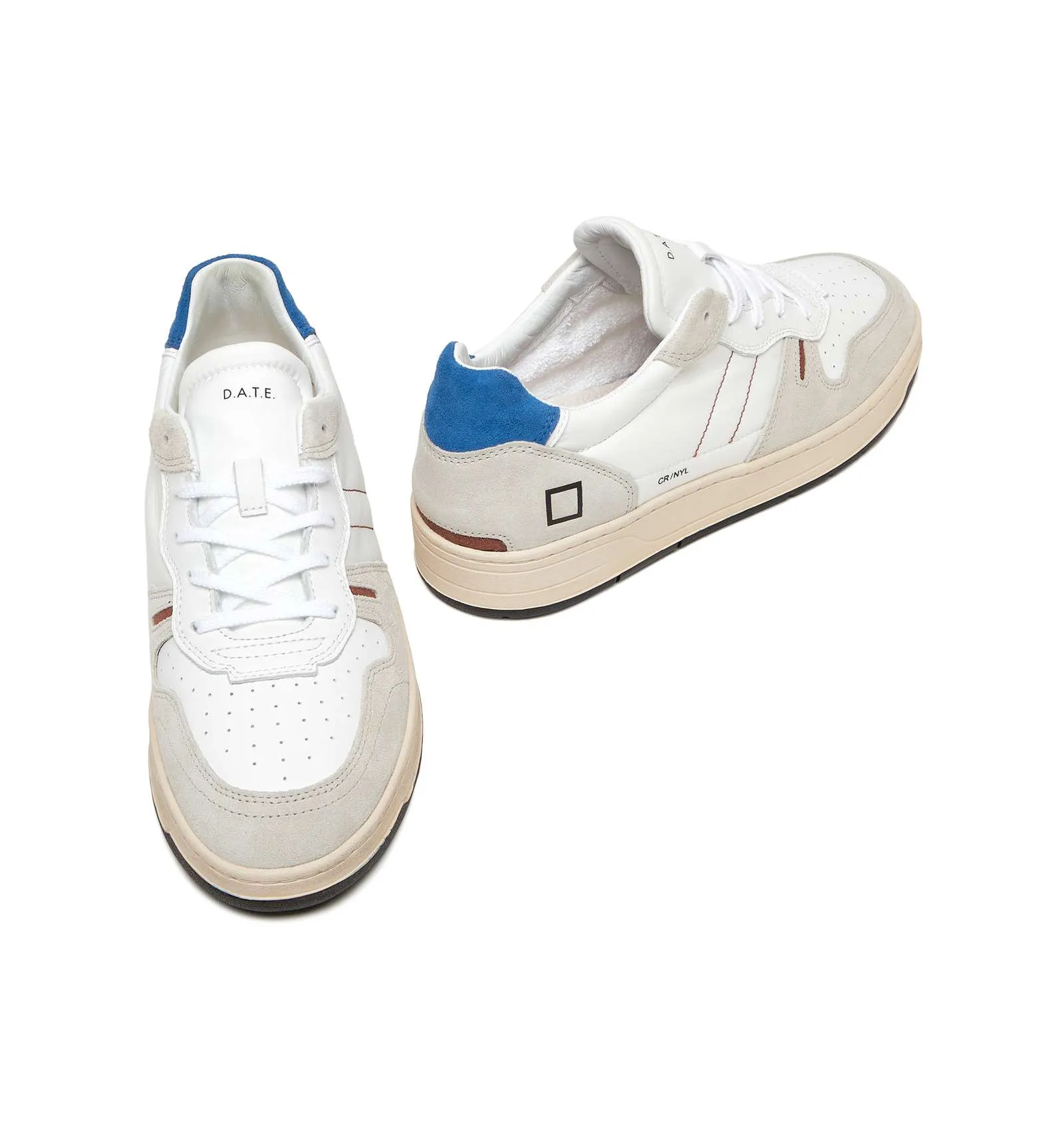 D.A.T.E. uomo COURT 2.0 NYLON WHITE-BLUETTE scarpa sneakers bianco