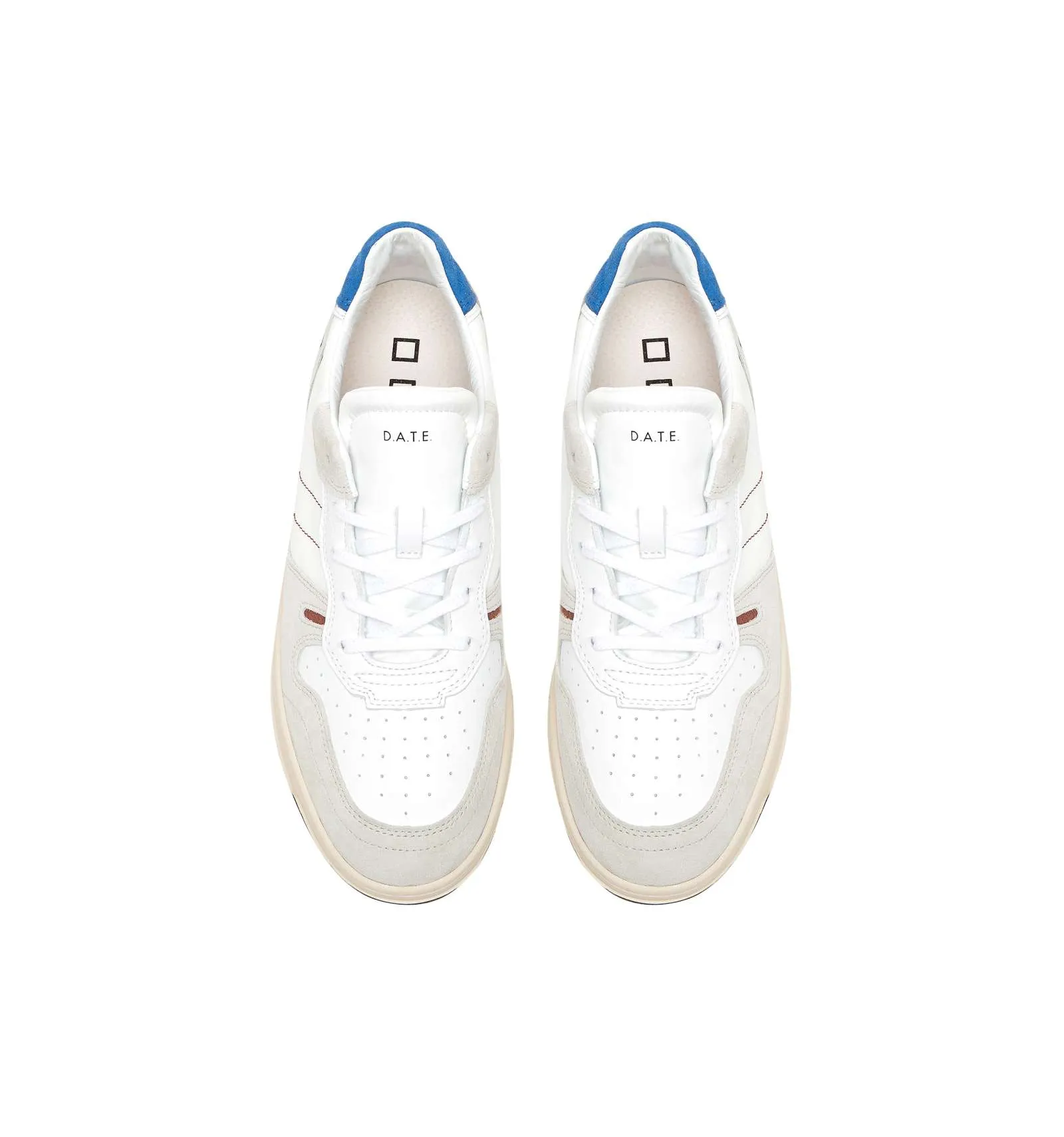 D.A.T.E. uomo COURT 2.0 NYLON WHITE-BLUETTE scarpa sneakers bianco