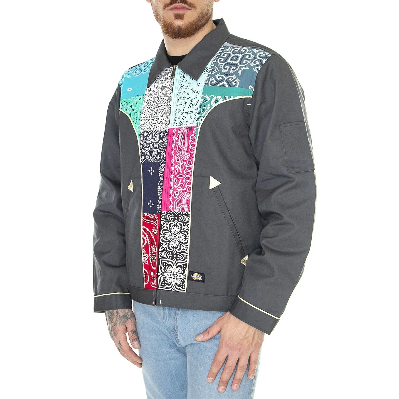 Dickies Joe Unlined Eisenhower Charcoal Grey - Giacca Estiva Uomo Grigia / Multicolore    
