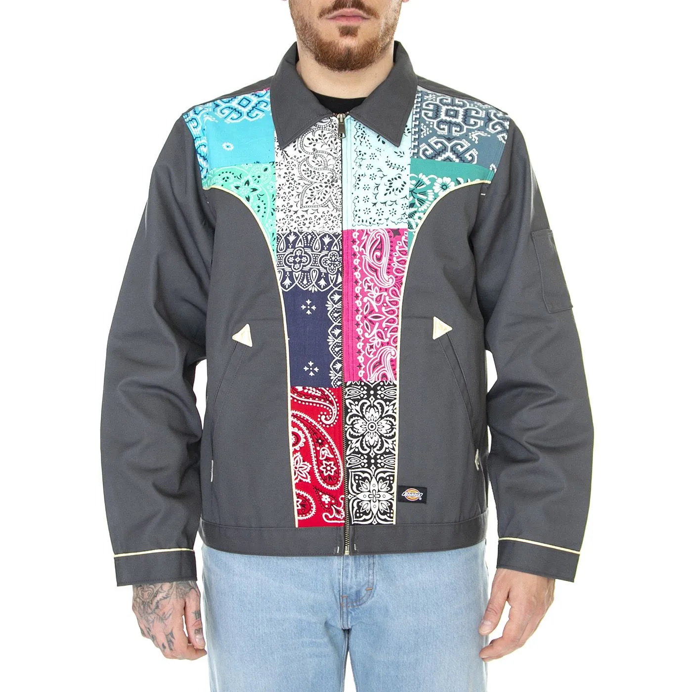 Dickies Joe Unlined Eisenhower Charcoal Grey - Giacca Estiva Uomo Grigia / Multicolore    