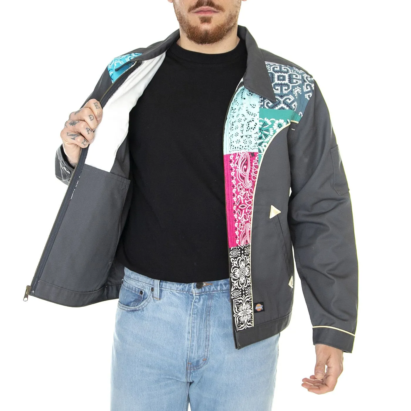 Dickies Joe Unlined Eisenhower Charcoal Grey - Giacca Estiva Uomo Grigia / Multicolore    