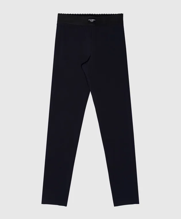 Dolce&Gabbana Leggings blu da bambino con patch logo L5JP3JG7NOH812+