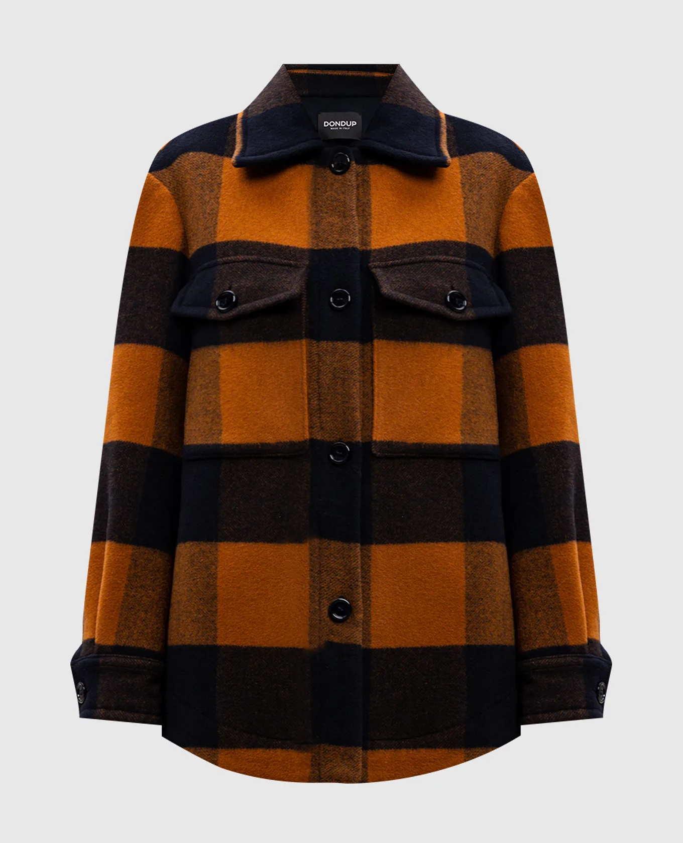 Dondup Camicia in lana a quadri arancioni DJ643QF0202DXXX