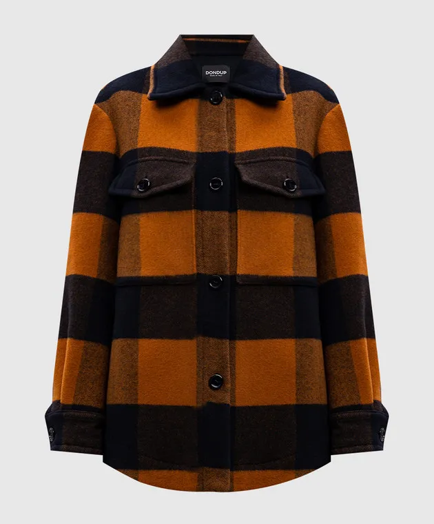 Dondup Camicia in lana a quadri arancioni DJ643QF0202DXXX