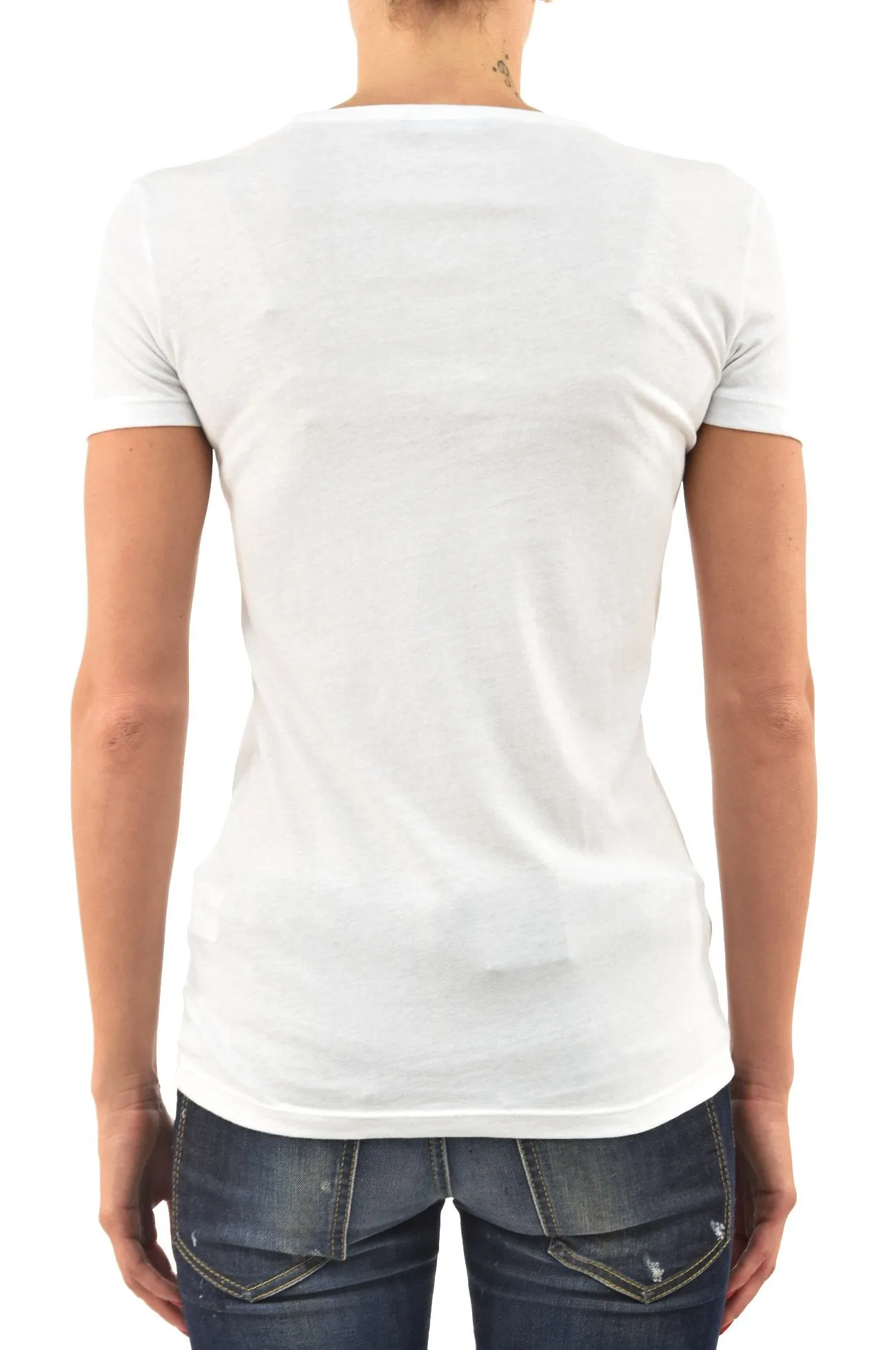 Dsquared2 T-Shirt Bianca Donna Cotone Logo Mod.S75GC0586S21441010