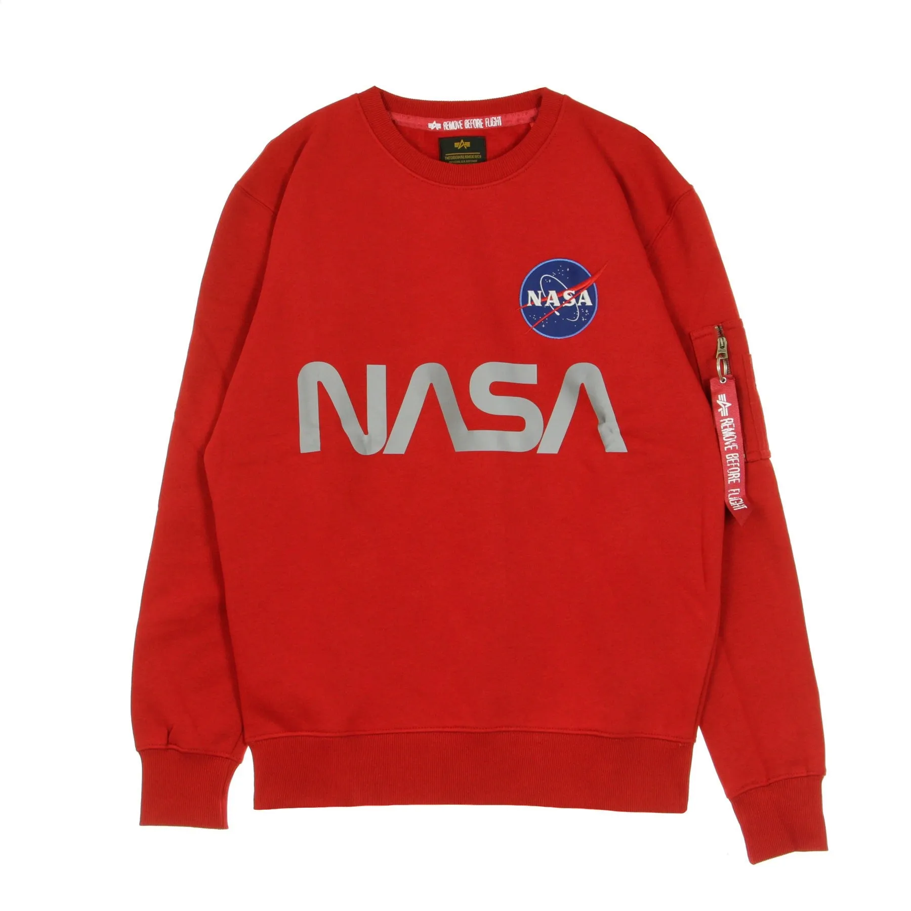 Felpa Girocollo Uomo Nasa Reflective Sweater Speed Red