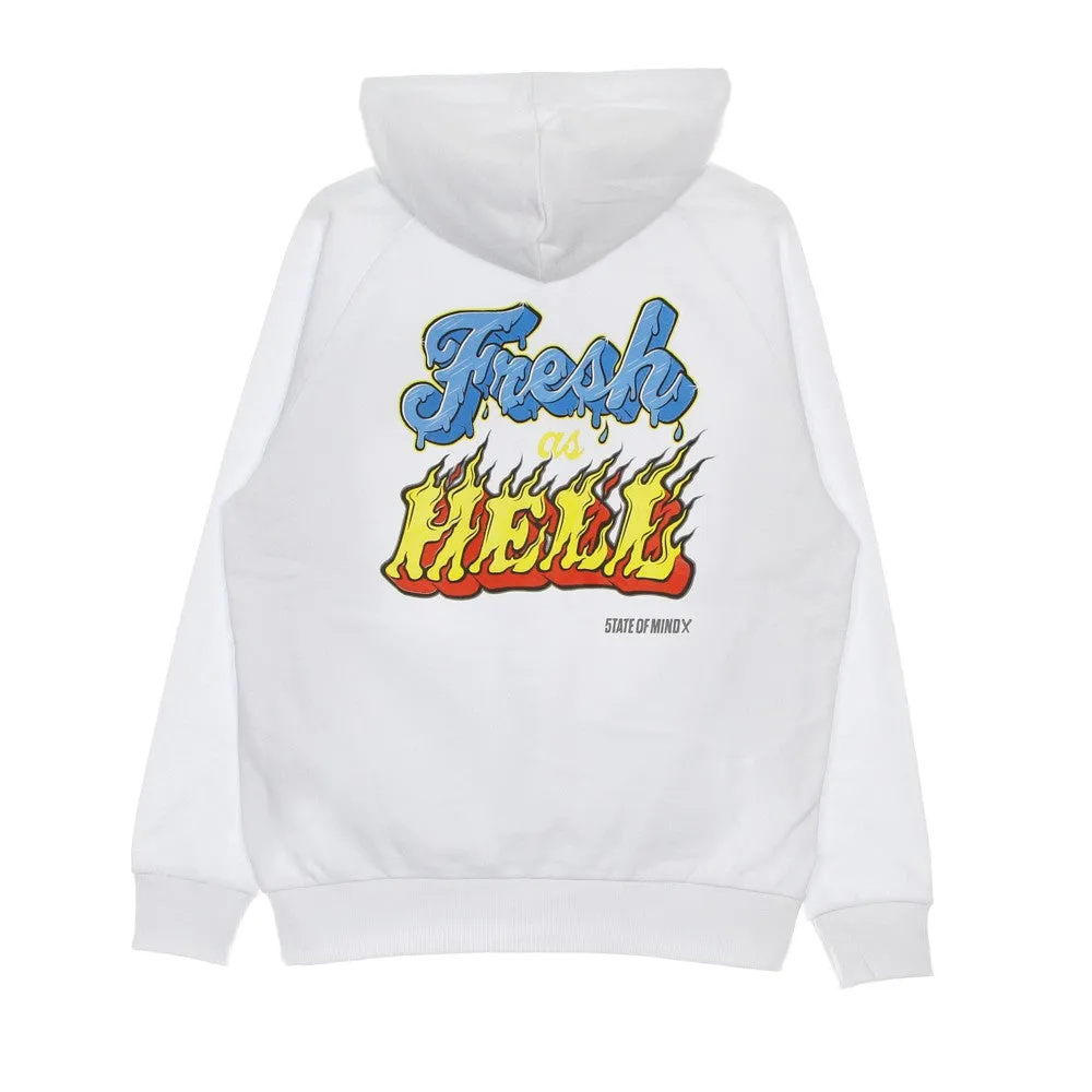 Felpa Leggera Cappuccio Uomo Fresh As Hell Hoodie White