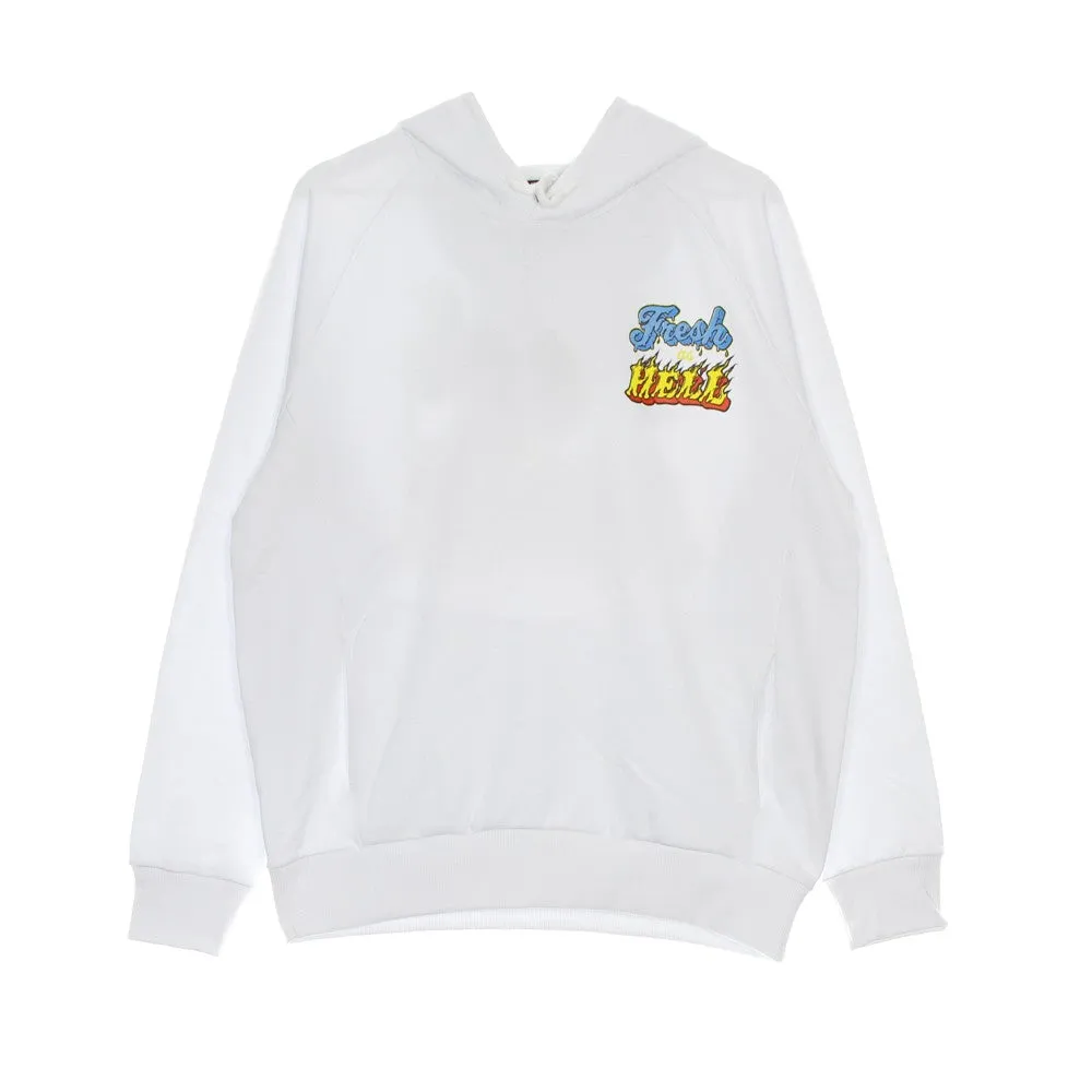 Felpa Leggera Cappuccio Uomo Fresh As Hell Hoodie White
