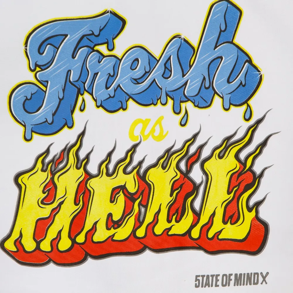 Felpa Leggera Cappuccio Uomo Fresh As Hell Hoodie White