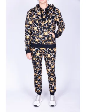 Felpa nera donna Moschino con stampa dorata