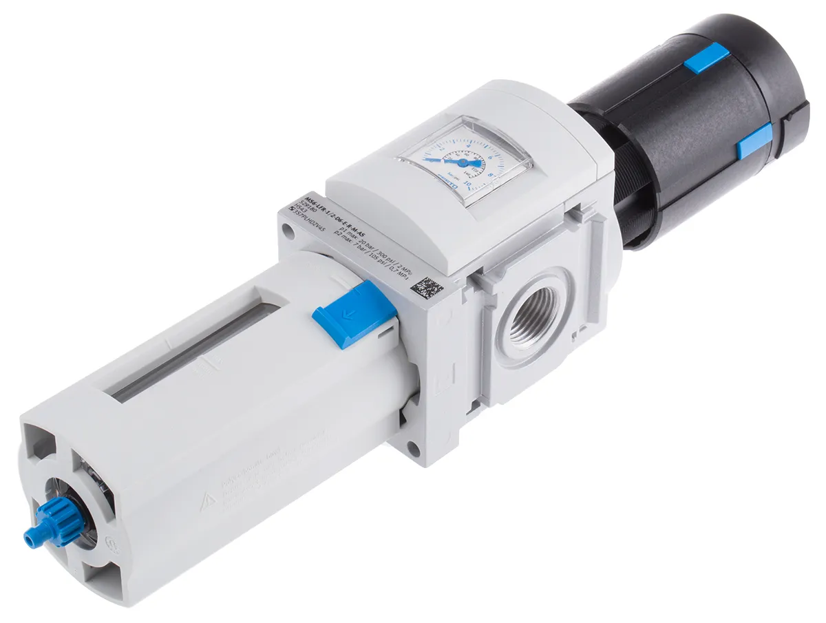 Filtro regolatore Festo MS6-LFR, attacco G 1/2, filtrazione 40μm, filettatura G, 20 bar max
