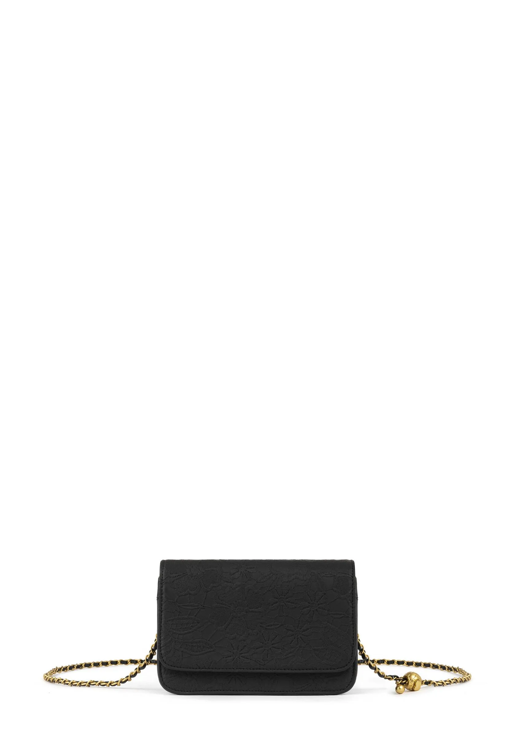 FLOWER PATTERN WITH CHAIN STRAP - Borsa a tracolla