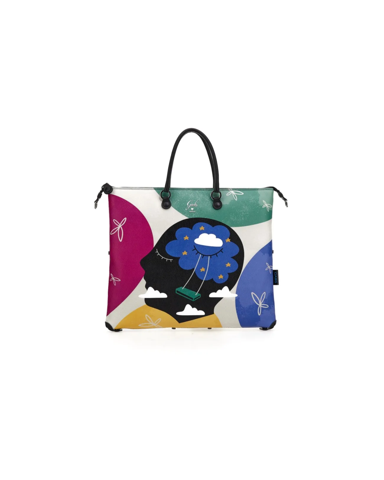 Gabs - Borsa piatta in pelle trasformabile G3 Plus Tg L Lab Black | Studioarch.com