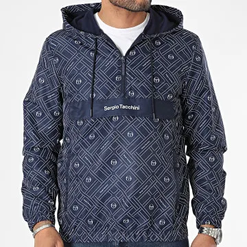 Giacca a vento con cappuccio Labirinto 40471 blu navy