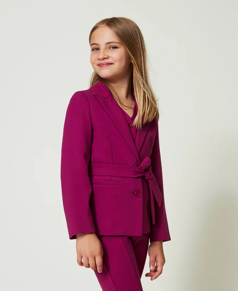 Giacca blazer monopetto con cintura