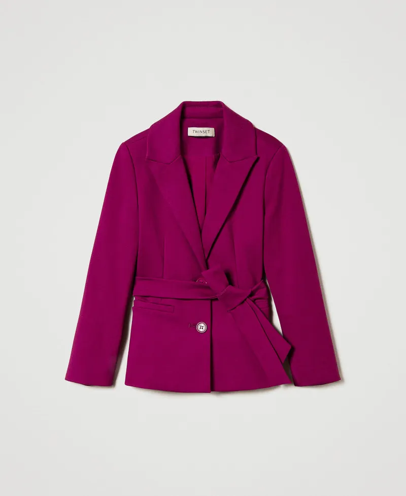 Giacca blazer monopetto con cintura