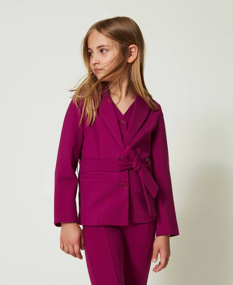 Giacca blazer monopetto con cintura