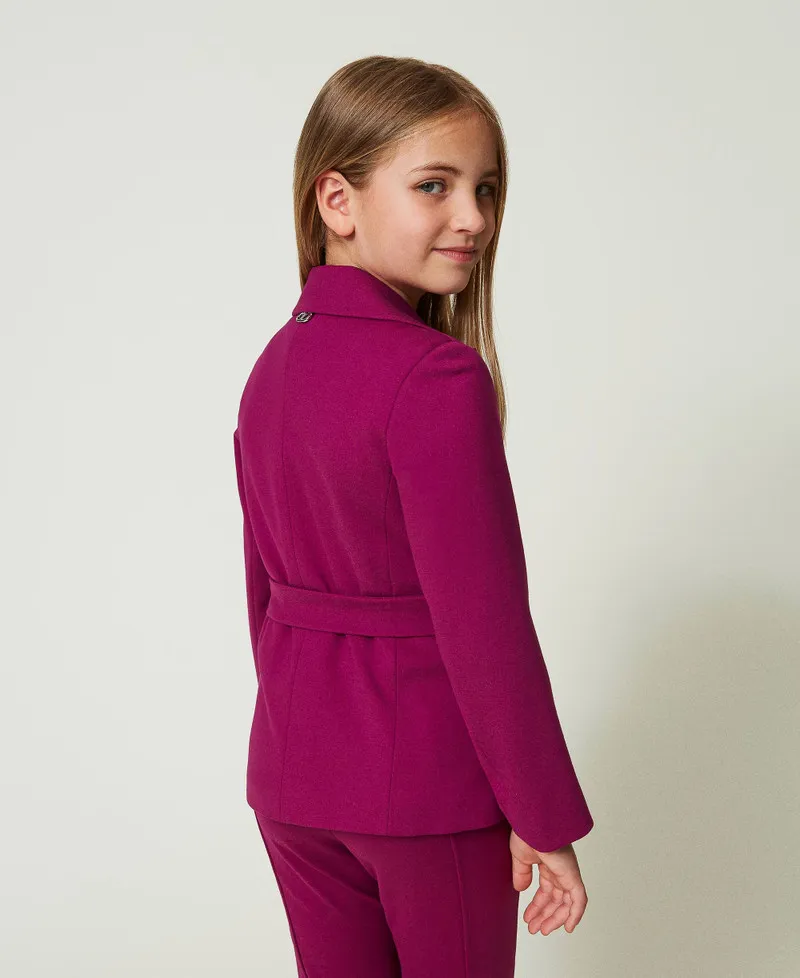 Giacca blazer monopetto con cintura