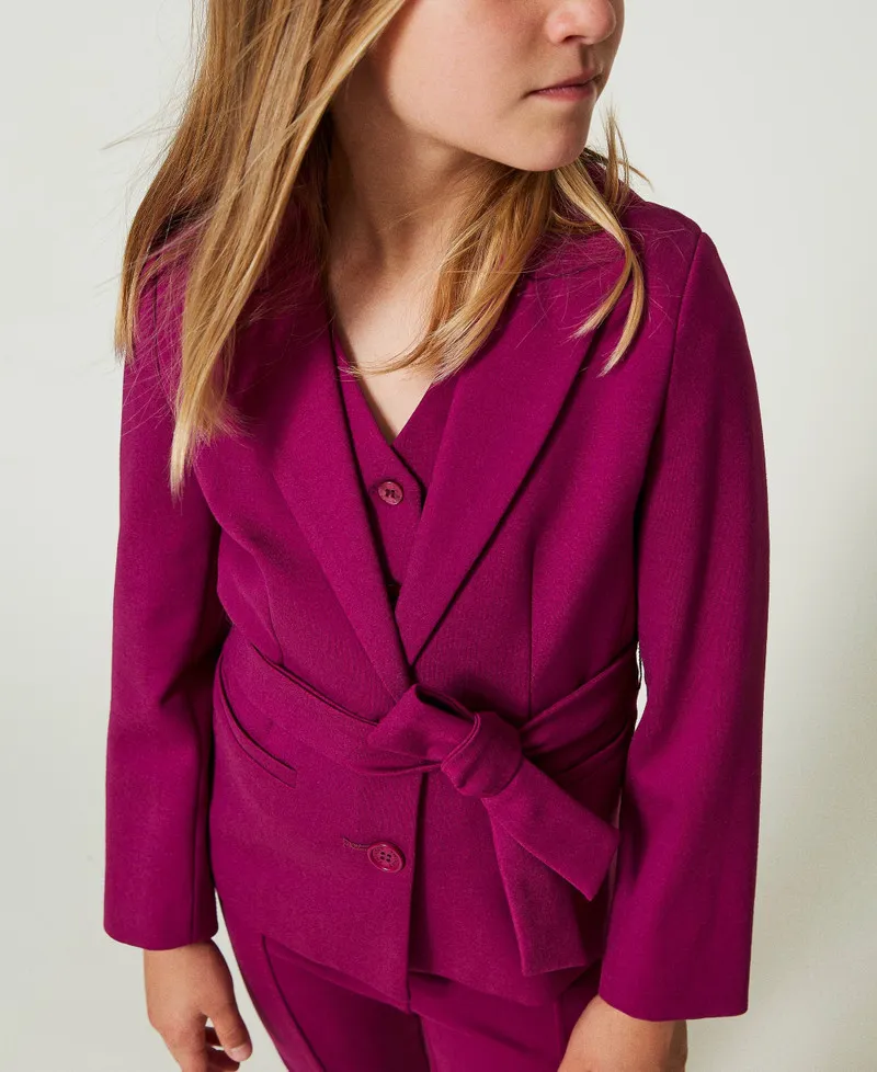 Giacca blazer monopetto con cintura