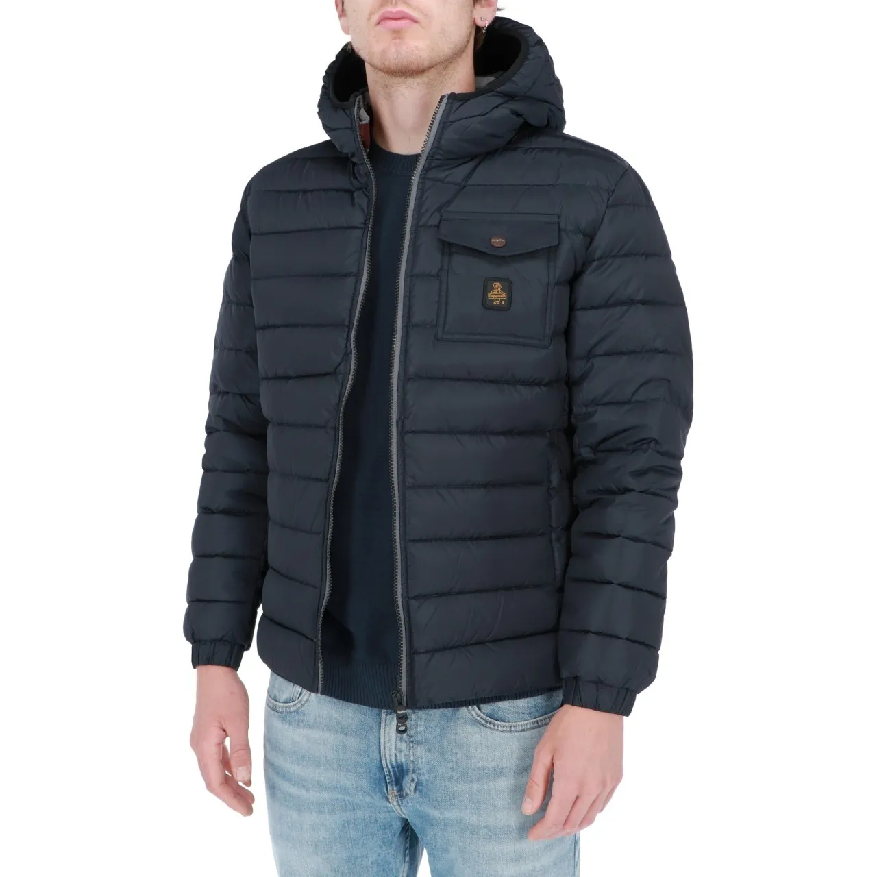 Giacca Refrigiwear Uomo Piuma Cappuccio Hunter Jacket DARK BUE DARK BLUE