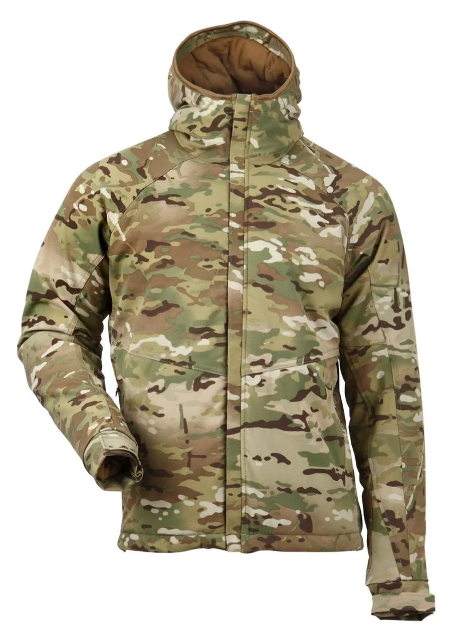 Giacca tattica attiva flex Wild Things, tessuto ibrido soft shell durastretch multicam, prodotta negli Stati Uniti