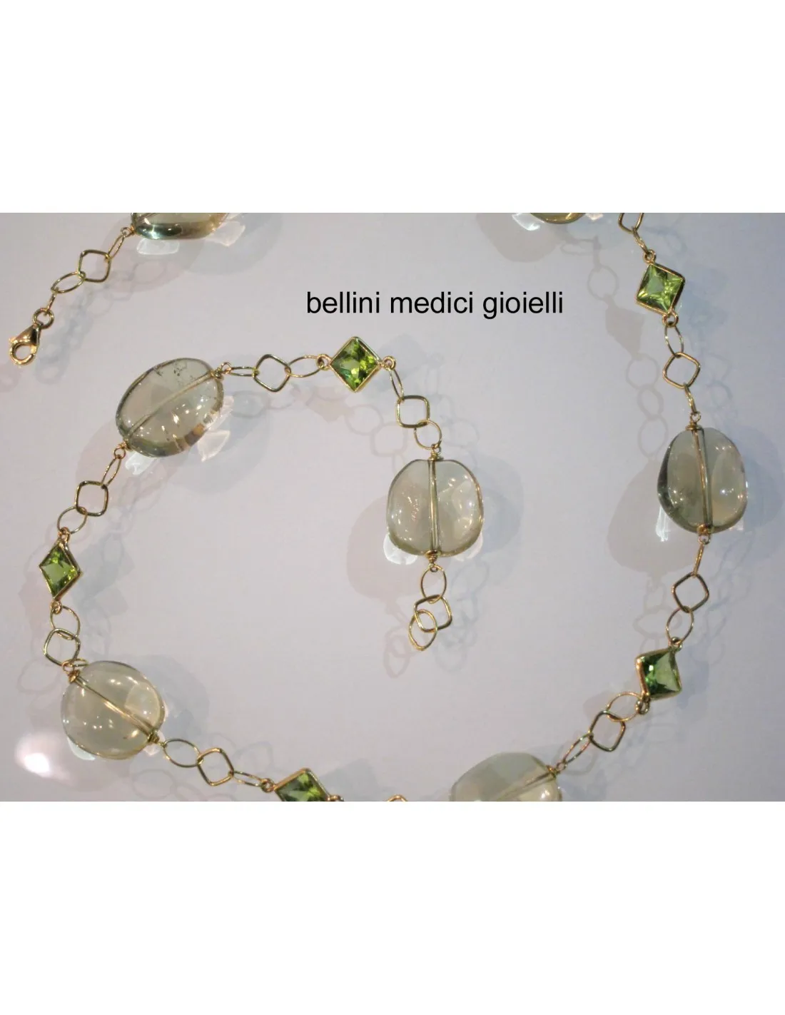 Girocollo con quarzo citrino e peridoto