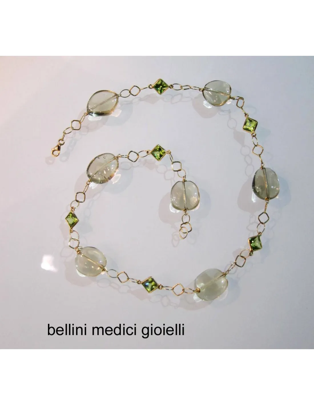 Girocollo con quarzo citrino e peridoto