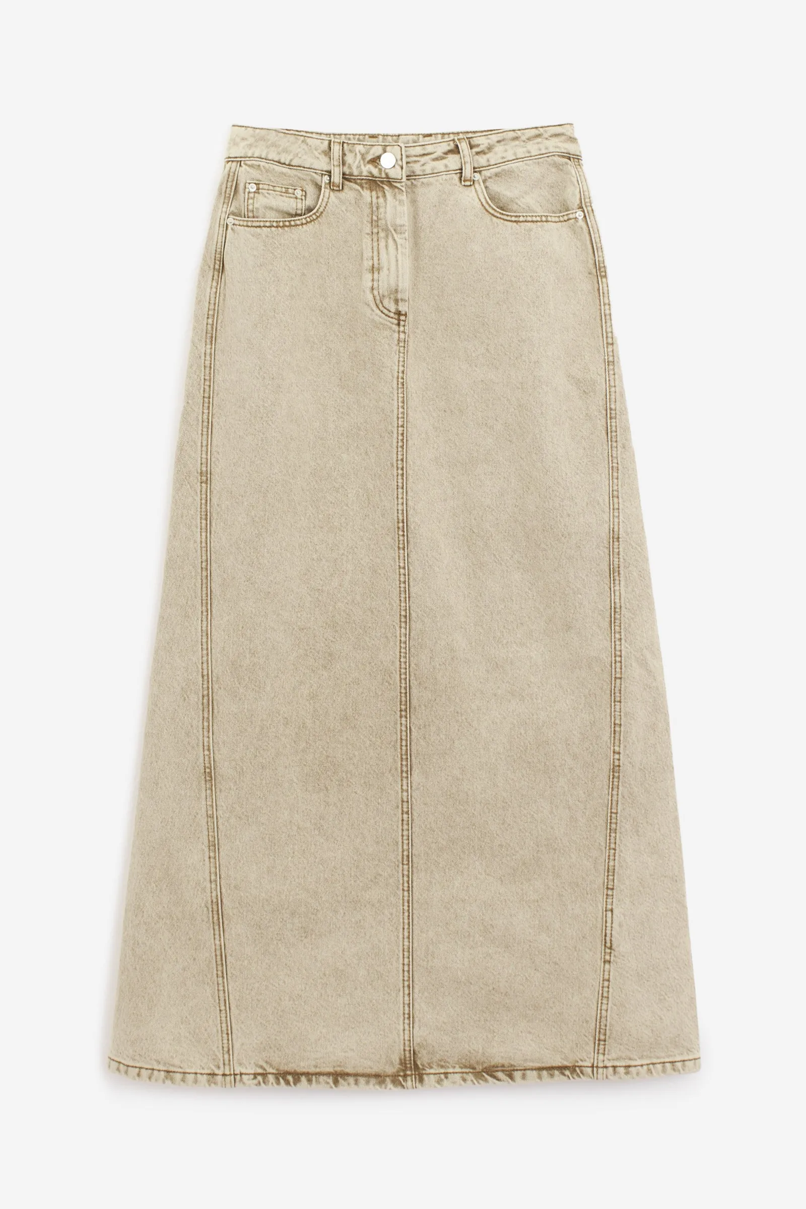 Gonna MAXI DENIM in cotone beige