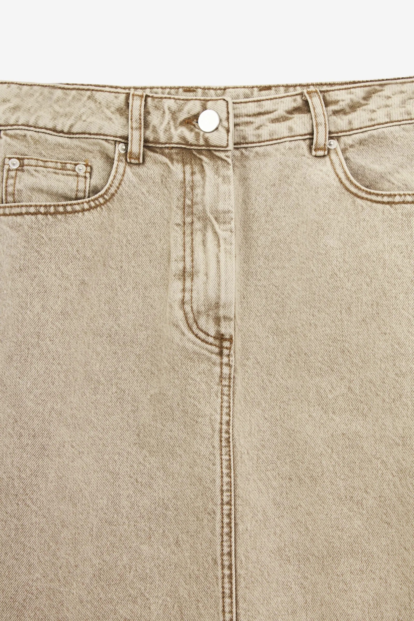Gonna MAXI DENIM in cotone beige