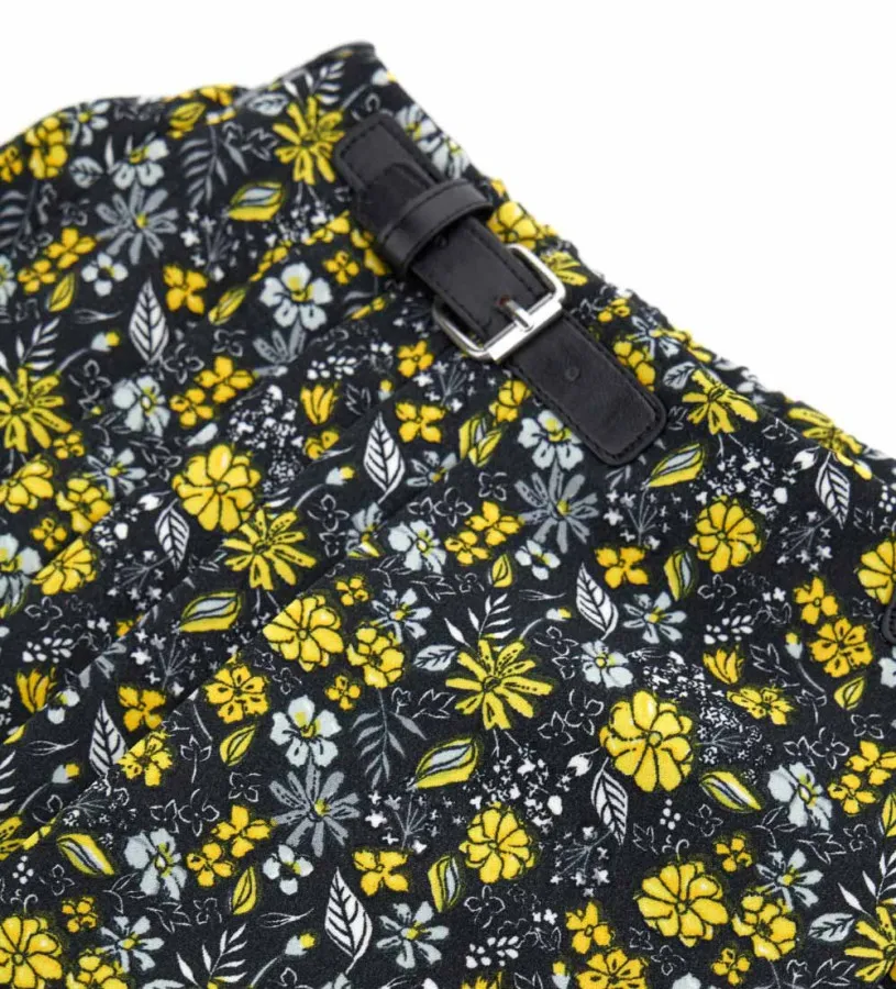 --Gonna pantalone a fiori-