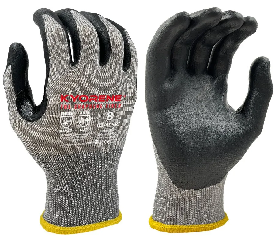 Guanti KYORENE 02-405R, Tg. 8, in Grafene, Nylon, col. Nero, grigio
