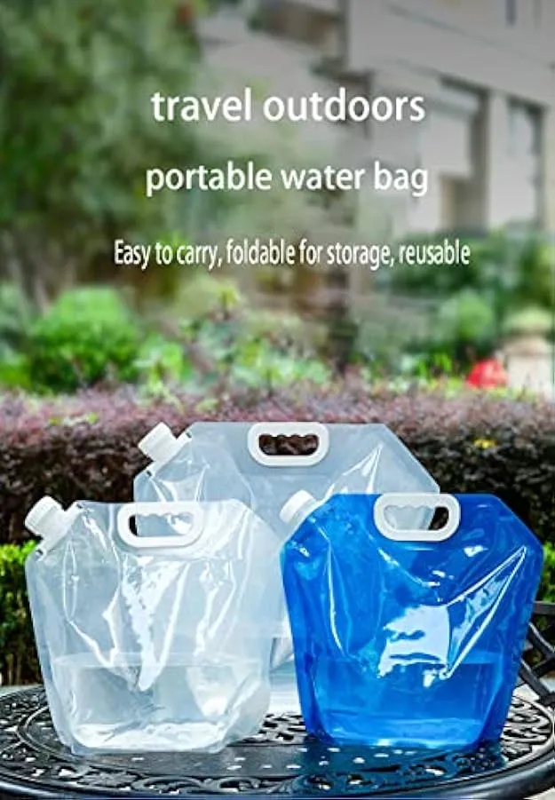 HZLGFX 2 contenitori Pieghevoli per Acqua, da 5 l e 10 l, tanica dell’Acqua trasportabile, per Campeggio, Escursionismo, Picnic,