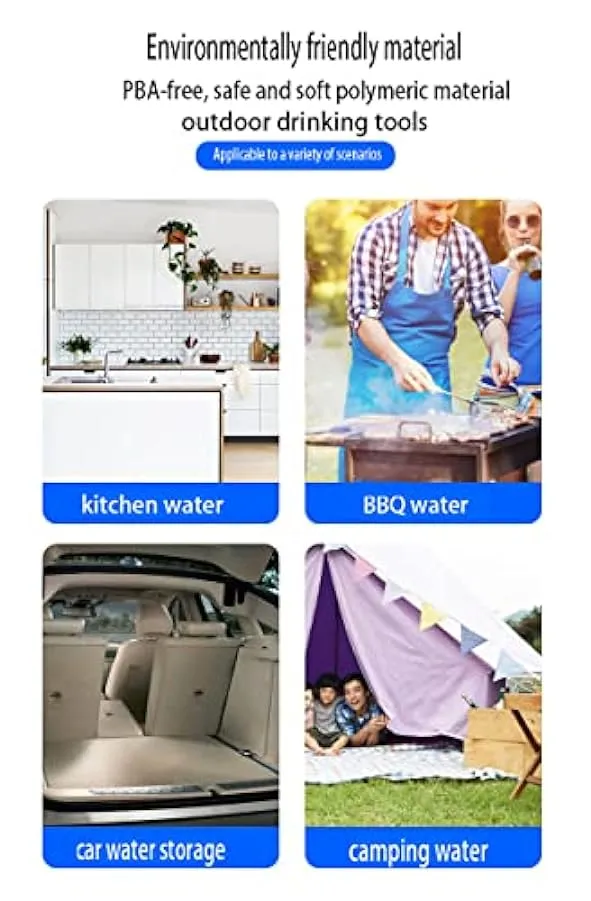 HZLGFX 2 contenitori Pieghevoli per Acqua, da 5 l e 10 l, tanica dell’Acqua trasportabile, per Campeggio, Escursionismo, Picnic,