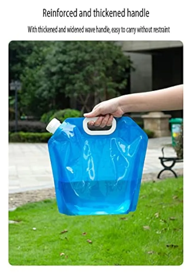 HZLGFX 2 contenitori Pieghevoli per Acqua, da 5 l e 10 l, tanica dell’Acqua trasportabile, per Campeggio, Escursionismo, Picnic,