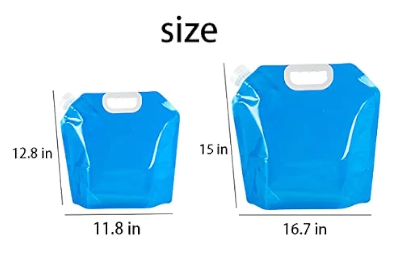 HZLGFX 2 contenitori Pieghevoli per Acqua, da 5 l e 10 l, tanica dell’Acqua trasportabile, per Campeggio, Escursionismo, Picnic,