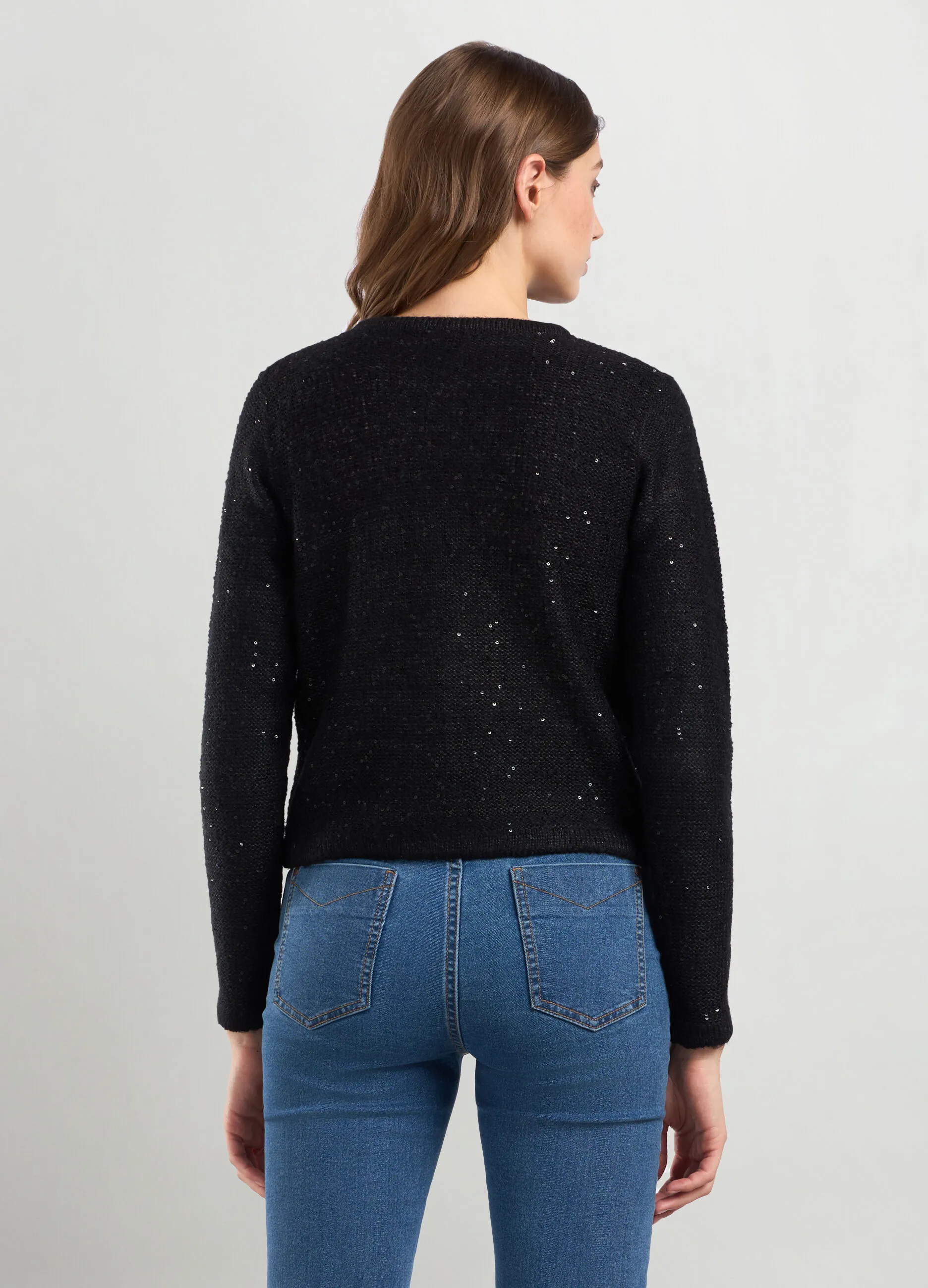 IWIE  Cardigan tricot con paillettes donna