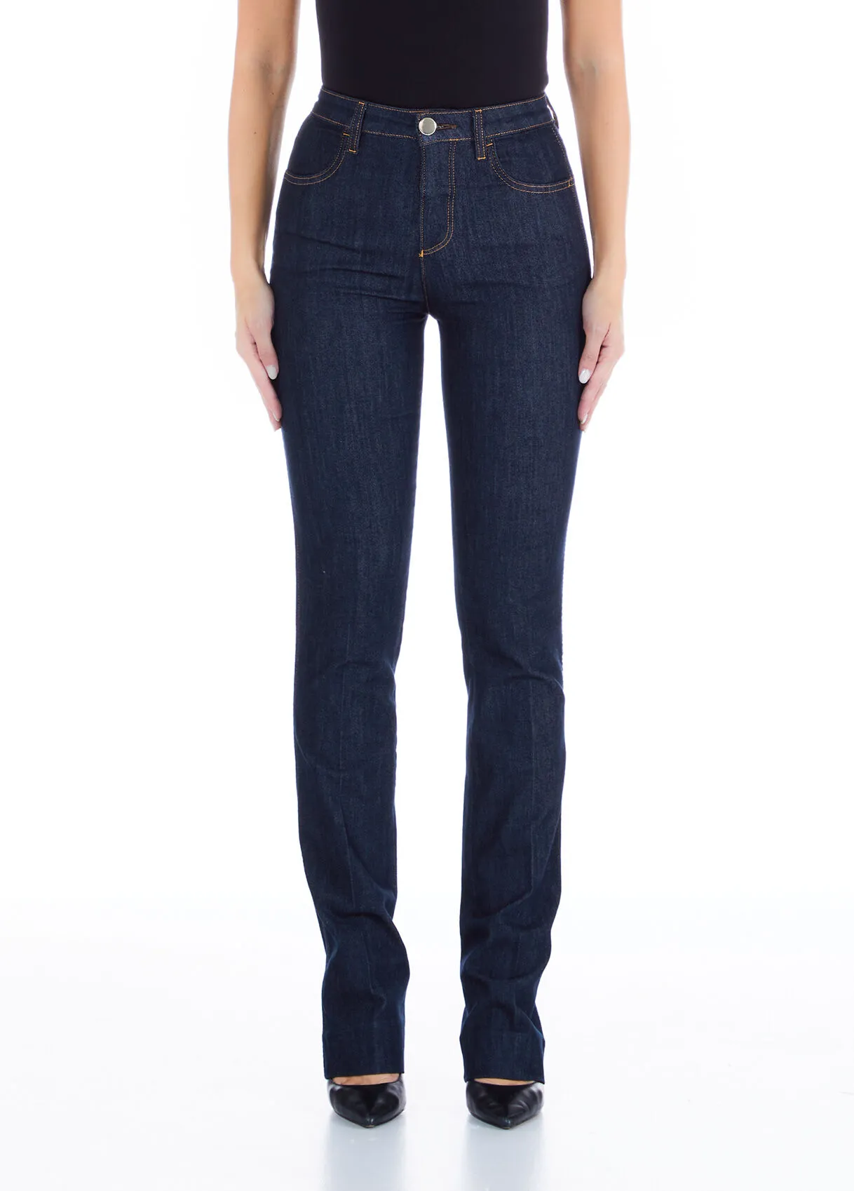Jeans straight a vita alta