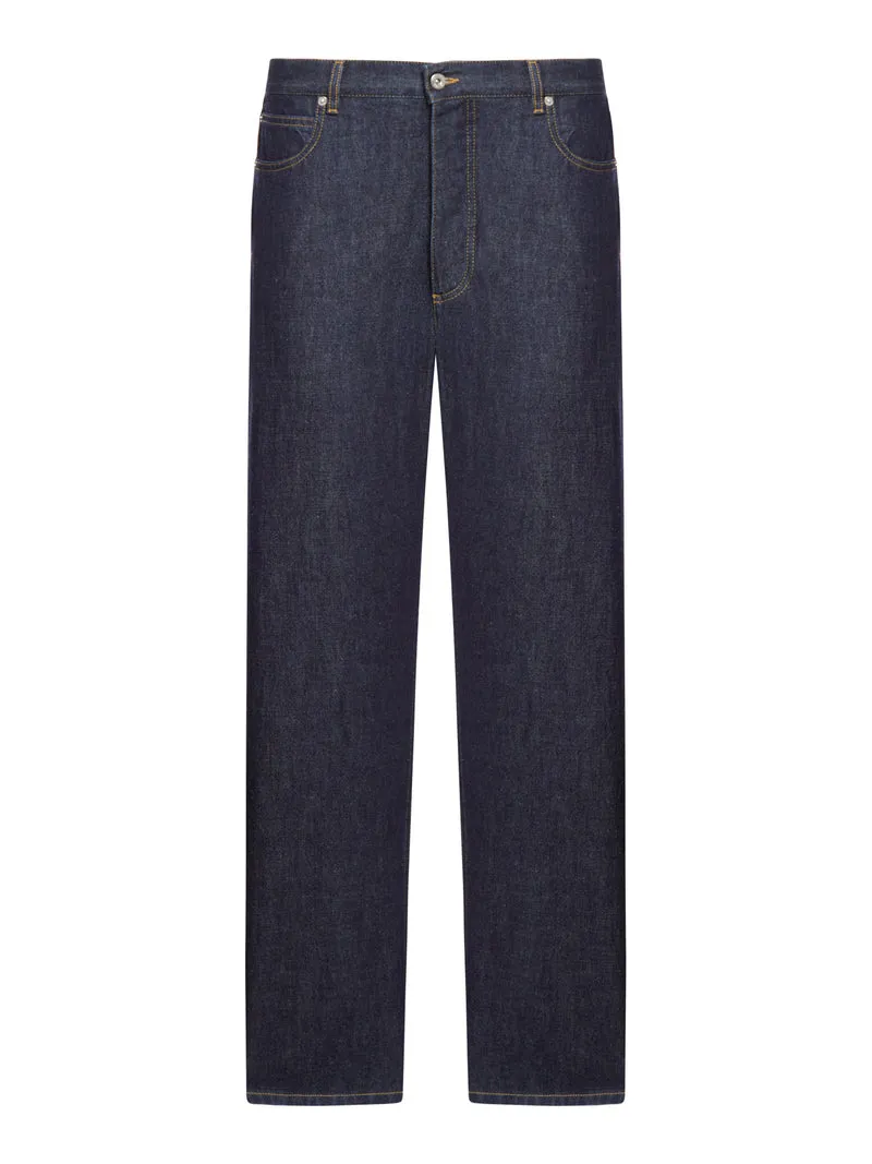 Jeans wide leg in denim scuro
