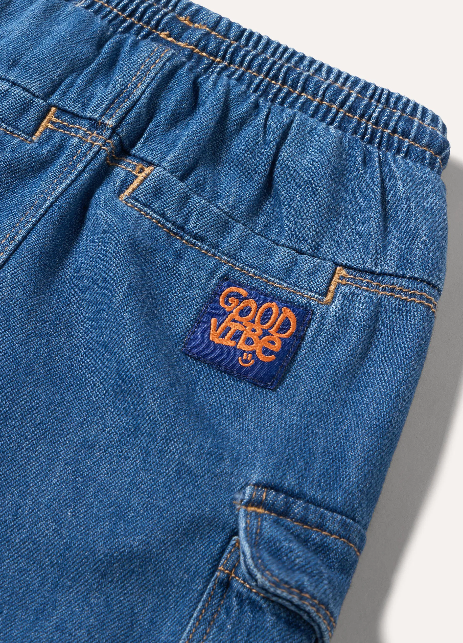 Jogger in denim neonato