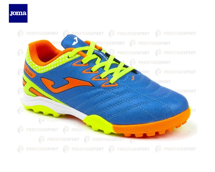 JOMA TOLEDO 804 AZZURRO-ARANCIONE SCARPA CALCIO A 5 JUNIOR