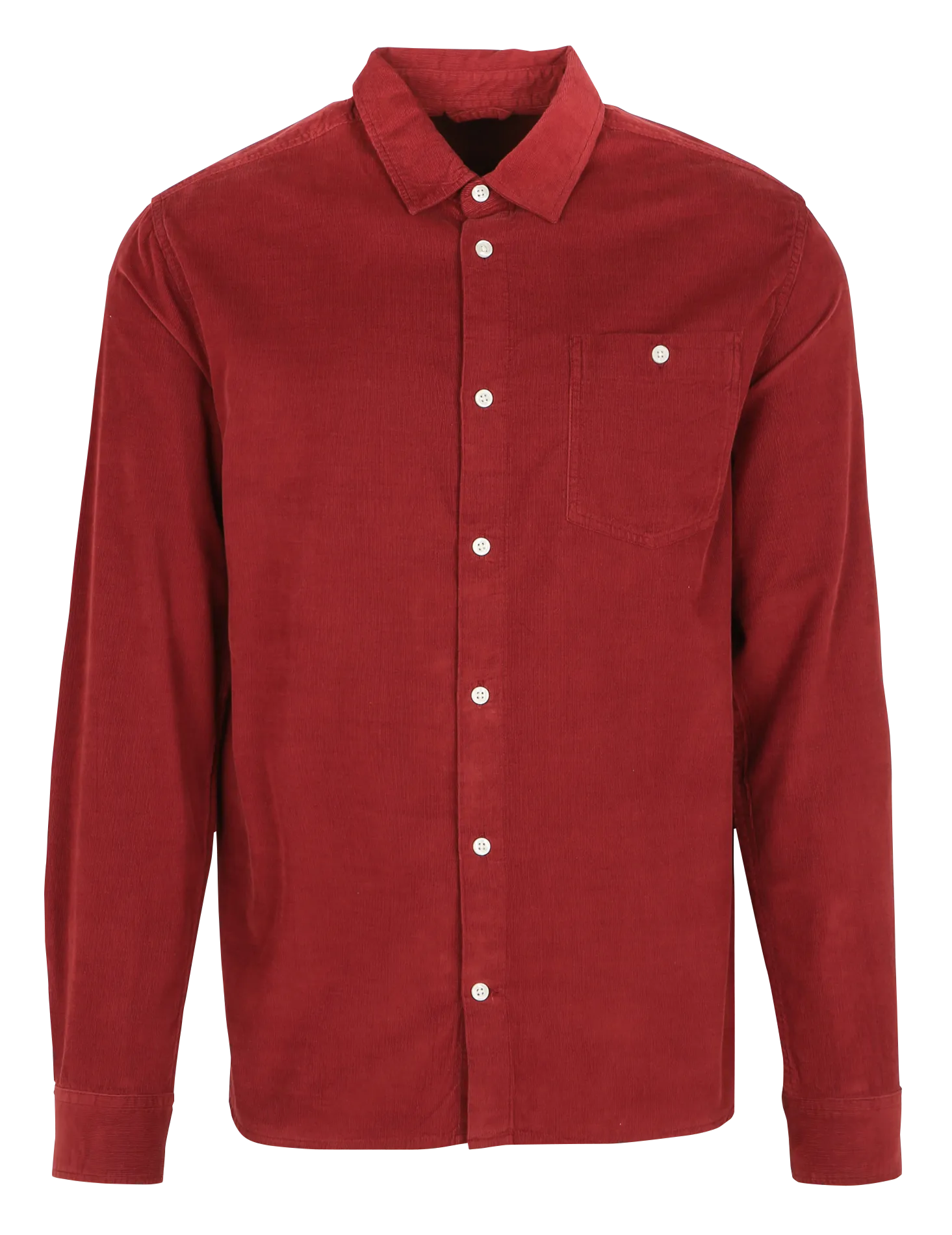 KNOWLEDGE COTTON APPAREL   Camicia con colletto classico in velluto a coste in cotone biologico | Rosso