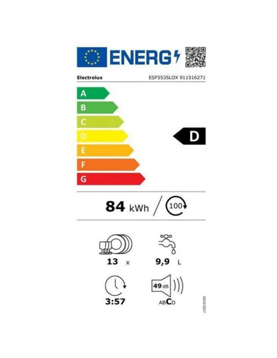 Lavastoviglie Electrolux ESF5535LOX Acciaio inossidabile 60 cm