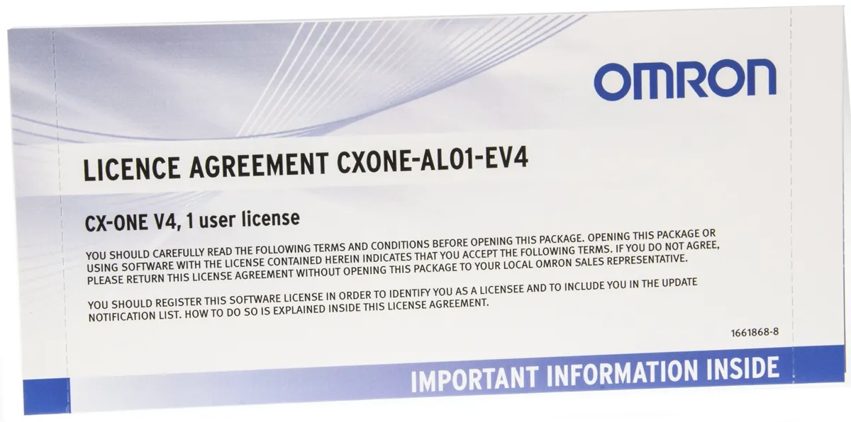 Licenza software Omron, serie CX-ONE, per CX-ONE V4
