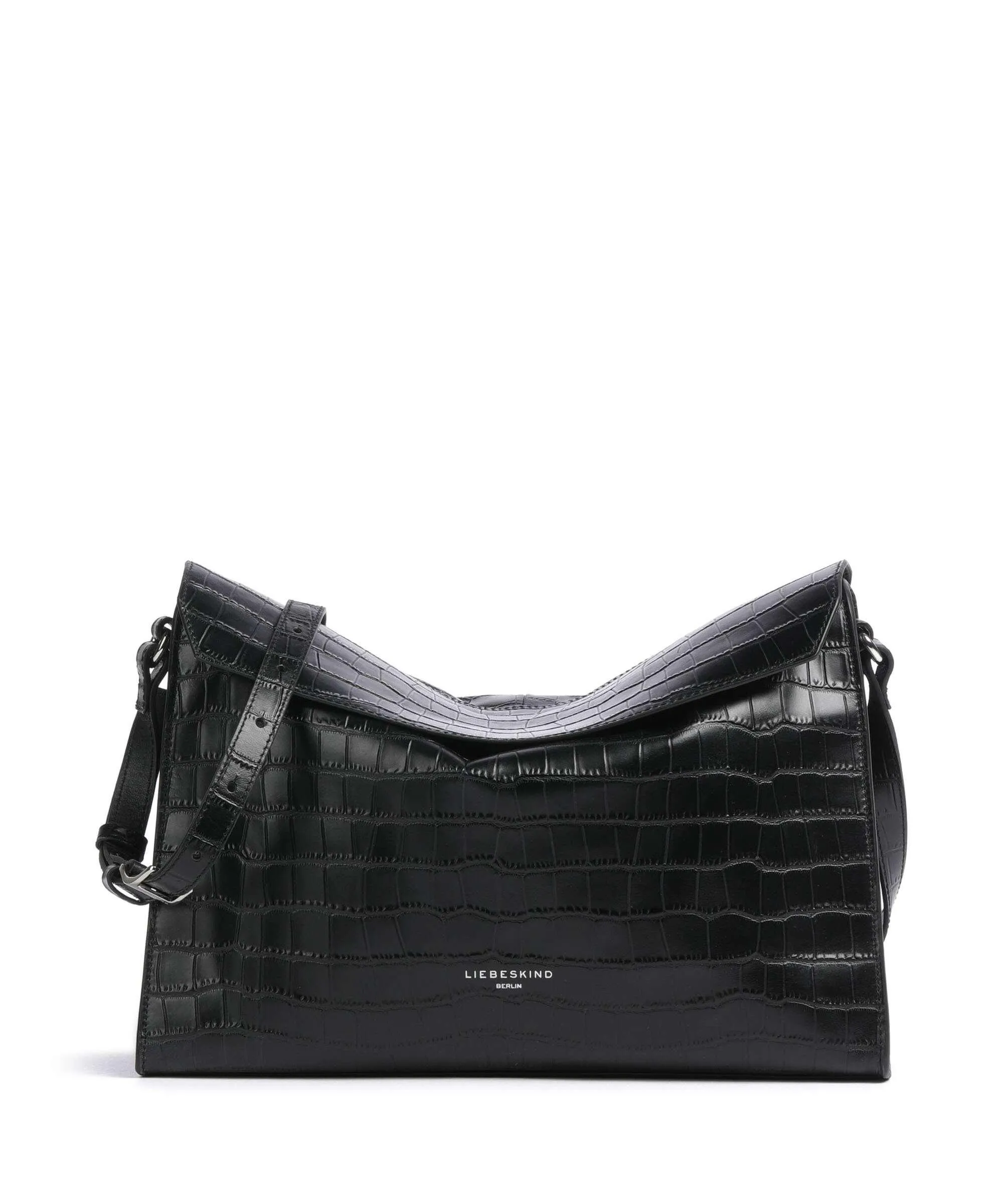  Liebeskind Lora Croco M Borsa a tracolla pelle in rilievo nero  