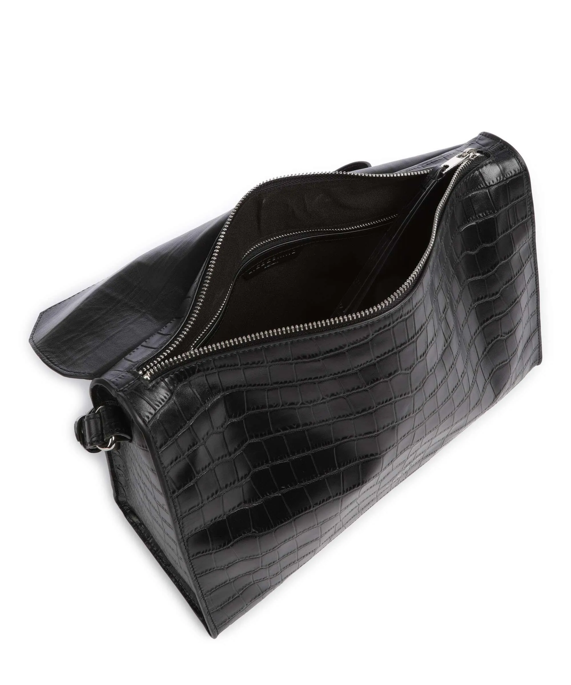  Liebeskind Lora Croco M Borsa a tracolla pelle in rilievo nero  