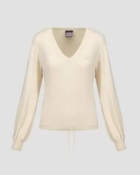 Maglione beige con lana donna Aeronautica Militare