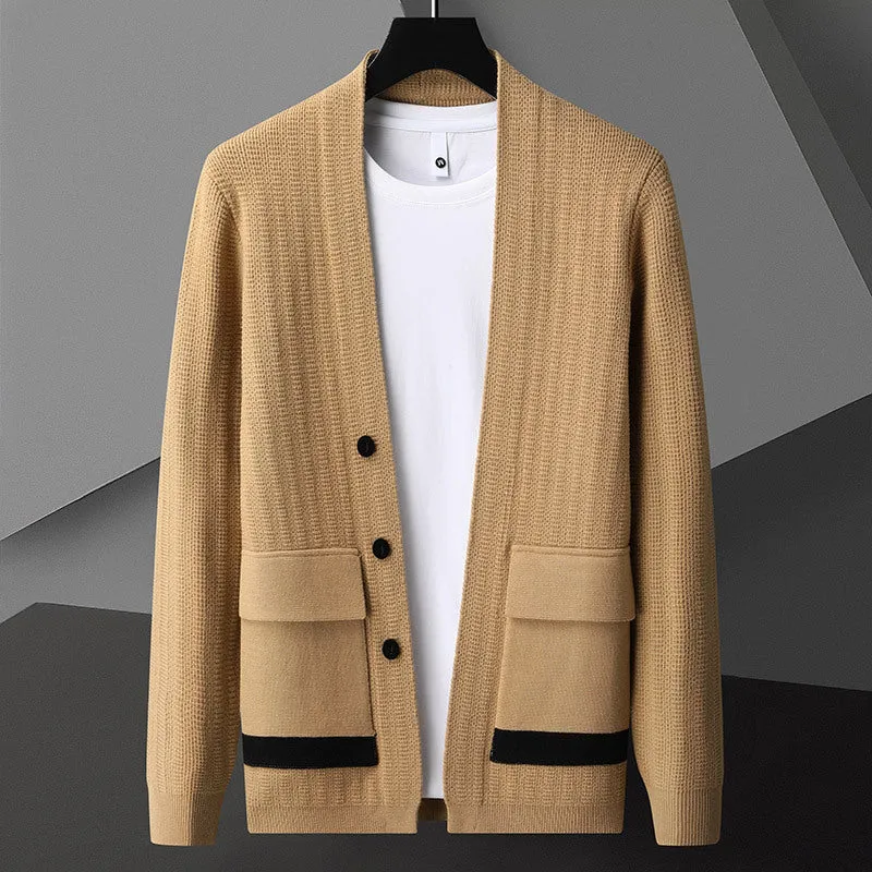 Maglione cardigan da uomo in stile coreano
