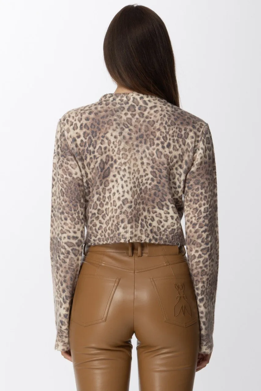 Maglione crop con stampa animalier DUSTY-MAKU