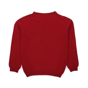 Maglione Rosso Con Lettering Bambino E Teen